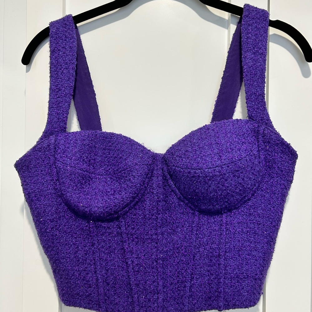 Aqua Purple Bra with Underwire Support and Sweetheart Neckline